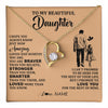 Forever Love Necklace 18K Yellow Gold Finish | 1 | Personalized To My Beautiful Daughter Necklace From Dad Father Promise To Love You Daughter Birthday Jewelry Christmas Customized Gift Box Message Card | teecentury