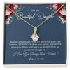 Alluring Beauty Necklace 18K Yellow Gold Finish | Personalized To My Beautiful Daughter Necklace From Dad Mom Braver Stronger Smarter Daughter Jewelry Birthday Graduation Christmas Customized Message Card | teecentury