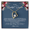 Forever Love Necklace 18K Yellow Gold Finish | Personalized To My Beautiful Daughter Necklace From Dad Mom Braver Stronger Smarter Daughter Jewelry Birthday Graduation Christmas Customized Message Card | teecentury
