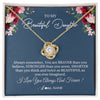 Love Knot Necklace 18K Yellow Gold Finish | Personalized To My Beautiful Daughter Necklace From Dad Mom Braver Stronger Smarter Daughter Jewelry Birthday Graduation Christmas Customized Message Card | teecentury