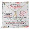 Alluring Beauty Necklace 18K Yellow Gold Finish | 1 | Personalized To My Beautiful Daughter Necklace From Mom Dad Believe In You Daughter Jewelry Birthday Graduation Christmas Customized Gift Box Message Card | teecentury