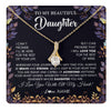 Alluring Beauty Necklace 18K Yellow Gold Finish | 1 | Personalized To My Beautiful Daughter Necklace From Mom Dad Promise Necklace Birthday Gift For Daughter Graduation Christmas Customized Gift Box Message Card | teecentury