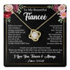 Love Knot Necklace 18K Yellow Gold Finish | 1 | Personalized To My Beautiful Fiancee Gifts Necklace From Fiance When You Wear This Necklace Fiancee Birthday Christmas Anniversary Day Gift Box Message Card | teecentury
