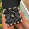Love Knot Necklace 18K Yellow Gold Finish | Personalized To My Beautiful Fiancee Necklace From Fiance Feel My Love For Her Fiancee Birthday Anniversary Valentines Day Christmas Customized Message Card | teecentury