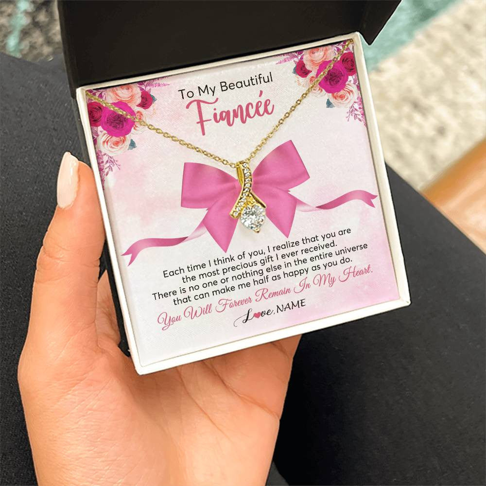 Personalized To My Beautiful Fiancee Necklace From Fiance Forever In My Heart Fiancee Birthday Valentines Day Christmas Customized Gift Box Message Card Alluring Beauty Necklace 18K Y be6dd301 33d8 4f06 91d7
