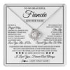 Love Knot Necklace 14K White Gold Finish | 1 | Personalized To My Beautiful Fiancée Necklace From Fiancé Love You Like I Do Promise Fiancee Romantic Birthday Anniversary Christmas Gift Box Message Card | teecentury