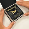 Interlocking Hearts Necklace 18K Yellow Gold Finish | 2 | Personalized To My Beautiful Fiancee Necklace From Fiance The Day I Met You Birthday Gifts For Fiancee Anniversary Valentines Day Gift Box Message Card | teecentury