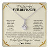 Alluring Beauty Necklace 14K White Gold Finish | 1 | Personalized To My Beautiful Fiancee Necklace Gift From Fiance Promise Necklace For Fiancee Birthday Valentines Day Christmas Customized Gift Box Message Card | teecentury