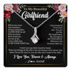 Alluring Beauty Necklace 14K White Gold Finish | 1 | Personalized To My Beautiful Girlfriend Gifts Necklace From Boyfriend When You Wear This Necklace Girlfriend Birthday Christmas Anniversary With Message Card | teecentury
