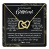 Interlocking Hearts Necklace 18K Yellow Gold Finish | 1 | Personalized To My Beautiful Girlfriend Necklace From Boyfriend Feel My Love For Her Girlfriend Birthday Valentines Day Christmas Customized Message Card | teecentury