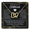 Interlocking Hearts Necklace 18K Yellow Gold Finish | 1 | Personalized To My Beautiful Girlfriend Necklace From Boyfriend I May Not Be Your First Day Girlfriend Valentines Day Birthday Customized Gift Box Message Card | teecentury