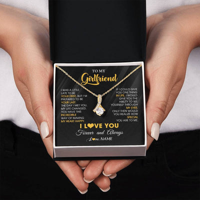 Alluring Beauty Necklace 18K Yellow Gold Finish | 2 | Personalized To My Beautiful Girlfriend Necklace From Boyfriend Jewelry Forever Love Girlfriend Birthday Gifts Anniversary Valentines Day Message Card | teecentury