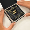 Interlocking Hearts Necklace 18K Yellow Gold Finish | 2 | Personalized To My Beautiful Girlfriend Necklace From Boyfriend The Day I Met You Birthday Gifts For Girlfriend Anniversary Valentines Day Message Card | teecentury