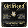 Love Knot Necklace 18K Yellow Gold Finish | 1 | Personalized To My Beautiful Girlfriend Necklace From Boyfriend The Day I Met You Birthday Gifts For Girlfriend Anniversary Valentines Day Message Card | teecentury