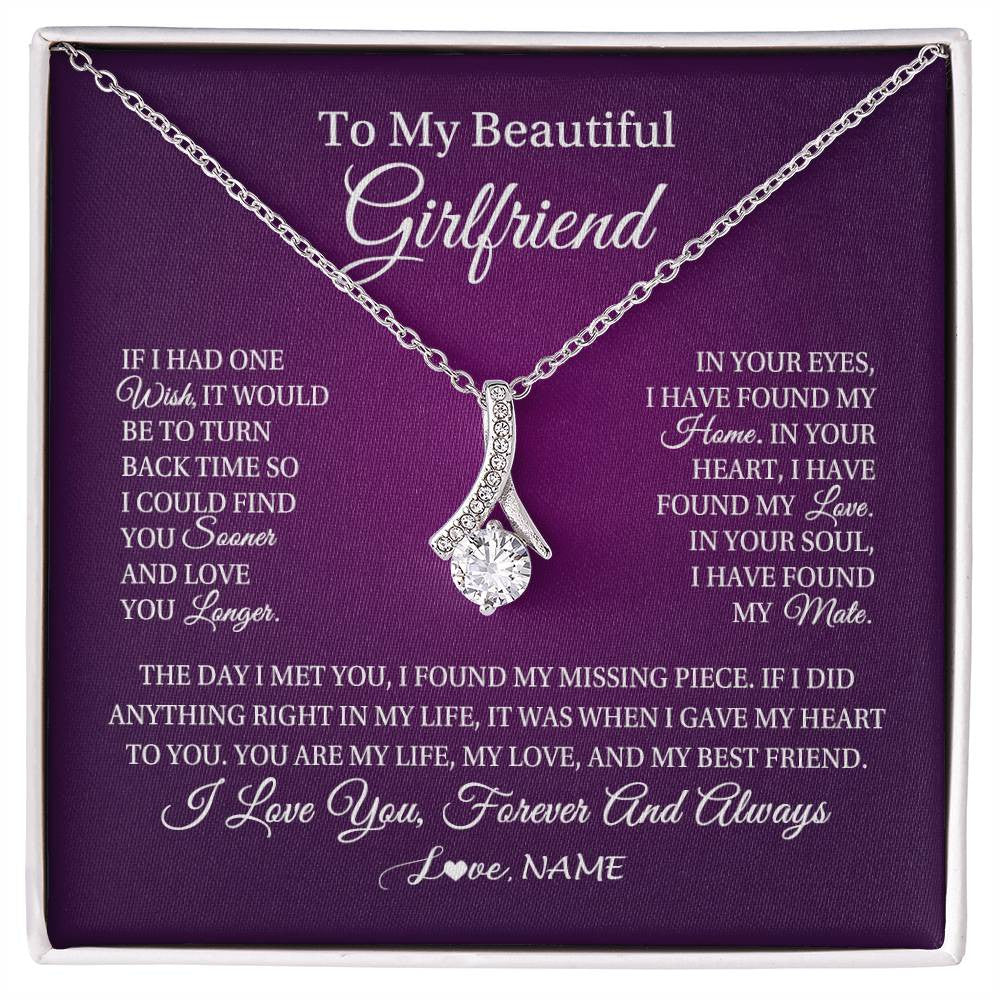 Personalized To My Beautiful Girlfriend Necklace Gift Romantic Gifts