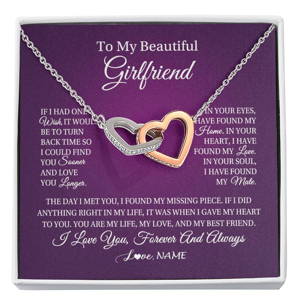 Personalized To My Beautiful Girlfriend Necklace Gift Romantic Gifts