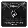 Forever Love Necklace 14K White Gold Finish | 1 | Personalized To My Beautiful Girlfriend Necklace Gifts From Boyfriend I'd Rather Girlfriend Birthday Anniversary Valentines Customized Gift Box Message Card | teecentury