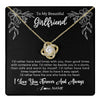 Love Knot Necklace 18K Yellow Gold Finish | 1 | Personalized To My Beautiful Girlfriend Necklace Gifts From Boyfriend I'd Rather Girlfriend Birthday Anniversary Valentines Customized Gift Box Message Card | teecentury