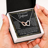 Interlocking Hearts Necklace Stainless Steel & Rose Gold Finish | Personalized To My Beautiful Girlfriend Necklace Romantic Gifts Girlfriend Birthday Anniversary Jewelry Valentines Christmas Customized Gift Box Message Card | teecentury