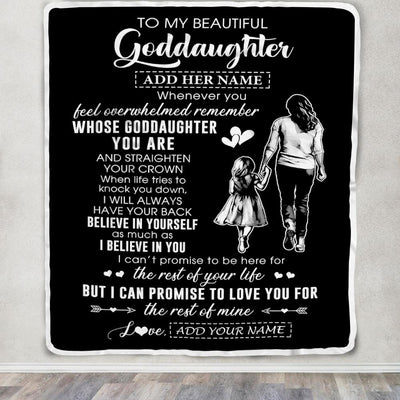 Personalized To My Beautiful Goddaughter Blanket From Godmother Aunt Believe In Yourself Goddaughter Birthday Gifts Christmas Customized Fleece Throw Blanket | teecentury