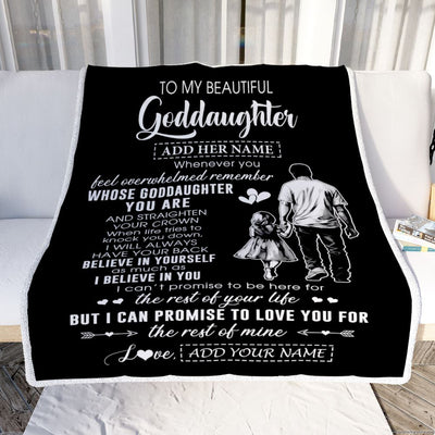 Personalized To My Beautiful Goddaughter Blanket From Uncle Believe In Yourself Goddaughter Birthday Gifts Christmas Customized Fleece Throw Blanket | teecentury