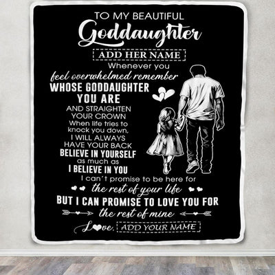Personalized To My Beautiful Goddaughter Blanket From Uncle Believe In Yourself Goddaughter Birthday Gifts Christmas Customized Fleece Throw Blanket | teecentury