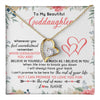Forever Love Necklace 18K Yellow Gold Finish | 1 | Personalized To My Beautiful Goddaughter Necklace From Aunt Believe In You Goddaughter Birthday Graduation Christmas Jewelry Customized Gift Box Message Card | teecentury