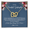 Interlocking Hearts Necklace 18K Yellow Gold Finish | Personalized To My Beautiful Goddaughter Necklace From Godmother Braver Stronger Smarter Goddaughter Pendant Jewelry Birthday Christmas Customized Message Card | teecentury