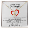Alluring Beauty Necklace 18K Yellow Gold Finish | Personalized To My Beautiful Goddaughter Necklace From Godmother Filled With My Love and Light Goddaughter Jewelry Birthday Christmas Customized Message Card | teecentury