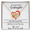 Interlocking Hearts Necklace 18K Yellow Gold Finish | Personalized To My Beautiful Goddaughter Necklace From Godmother Filled With My Love and Light Goddaughter Jewelry Birthday Christmas Customized Message Card | teecentury