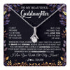 Alluring Beauty Necklace 14K White Gold Finish | 1 | Personalized To My Beautiful Goddaughter Necklace From Godmother Promise Necklace Birthday Gift For Goddaughter Christmas Customized Gift Box Message Card | teecentury