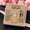 Alluring Beauty Necklace 14K White Gold Finish | 2 | Personalized To My Beautiful Goddaughter Necklace From Godmother Promise To Love You Goddaughter Birthday Graduation Christmas Customized Gift Box Message Card | teecentury