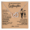 Interlocking Hearts Necklace Stainless Steel & Rose Gold Finish | 1 | Personalized To My Beautiful Goddaughter Necklace From Godmother Promise To Love You Goddaughter Birthday Graduation Christmas Customized Gift Box Message Card | teecentury