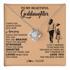 Love Knot Necklace 14K White Gold Finish | 1 | Personalized To My Beautiful Goddaughter Necklace From Godmother Promise To Love You Goddaughter Birthday Graduation Christmas Customized Gift Box Message Card | teecentury