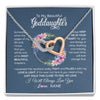Interlocking Hearts Necklace | Personalized To My Beautiful Goddaughter Necklace From Godmother Someday When The Pages Goddaughter Birthday Christmas Customized Gift Box Message Card | teecentury