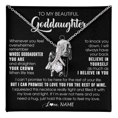 Alluring Beauty Necklace 14K White Gold Finish | 1 | Personalized To My Beautiful Goddaughter Necklace From Uncle Believe In Yourself Goddaughter Birthday Gifts Jewelry Christmas Customized Message Card | teecentury
