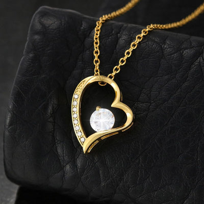 Forever Love Necklace 18K Yellow Gold Finish | 4 | Personalized To My Beautiful Goddaughter Necklace from Godmother Life Gave Me You Goddaughter Birthday Graduation Christmas Customized Gift Box Message Card | teecentury