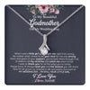 Alluring Beauty Necklace 14K White Gold Finish | 1 | Personalized To My Beautiful Godmother On My Wedding Day Necklace From Goddaughter Little Girl Godmother Of Bride Wedding Day Customized Gift Box Message Card | teecentury