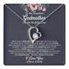 Forever Love Necklace 14K White Gold Finish | 1 | Personalized To My Beautiful Godmother On My Wedding Day Necklace From Goddaughter Little Girl Godmother Of Bride Wedding Day Customized Gift Box Message Card | teecentury