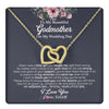 Interlocking Hearts Necklace 18K Yellow Gold Finish | 1 | Personalized To My Beautiful Godmother On My Wedding Day Necklace From Goddaughter Little Girl Godmother Of Bride Wedding Day Customized Gift Box Message Card | teecentury