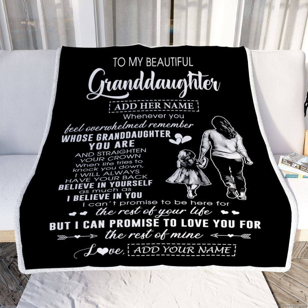 Personalized To My Beautiful Granddaughter Blanket From Grandma Believe In Yourself Granddaughter Birthday Gifts Christmas Customized Fleece Throw Blanket | teecentury