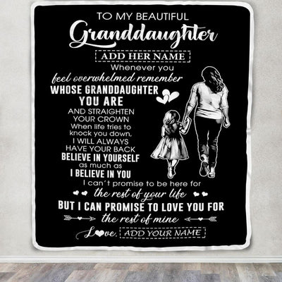Personalized To My Beautiful Granddaughter Blanket From Grandma Believe In Yourself Granddaughter Birthday Gifts Christmas Customized Fleece Throw Blanket | teecentury