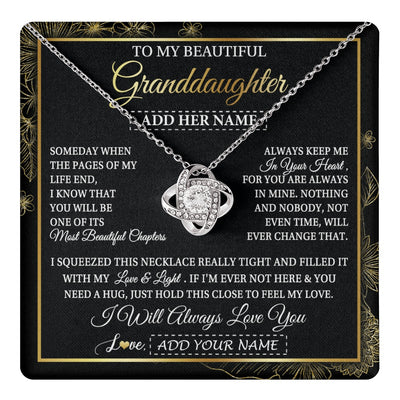 Love Knot Necklace 14K White Gold Finish | 1 | Personalized To My Beautiful Granddaughter Gifts Necklace From Grandma Feel My Love For Adult Granddaughter Graduation Christmas Custom Gift Box Message Card | https://teecentury.