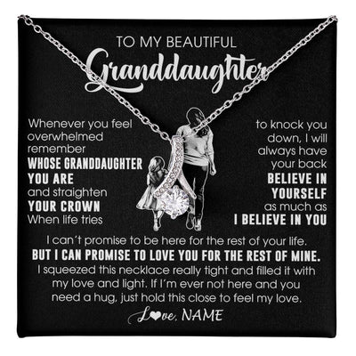 Alluring Beauty Necklace 14K White Gold Finish | 1 | Personalized To My Beautiful Granddaughter Necklace From Grandma Believe In Yourself Granddaughter Birthday Gifts Jewelry Christmas Customized Message Card | teecentury