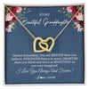 Interlocking Hearts Necklace 18K Yellow Gold Finish | Personalized To My Beautiful Granddaughter Necklace From Grandma Braver Stronger Smarter Granddaughter Jewelry Birthday Christmas Customized Message Card | teecentury