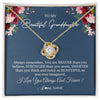 Love Knot Necklace 18K Yellow Gold Finish | Personalized To My Beautiful Granddaughter Necklace From Grandma Braver Stronger Smarter Granddaughter Jewelry Birthday Christmas Customized Message Card | teecentury