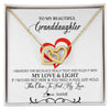 Interlocking Hearts Necklace 18K Yellow Gold Finish | Personalized To My Beautiful Granddaughter Necklace From Grandma Filled With My Love and Light Granddaughter Jewelry Birthday Christmas Customized Message Card | teecentury