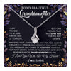 Alluring Beauty Necklace 14K White Gold Finish | 1 | Personalized To My Beautiful Granddaughter Necklace From Grandma Grandpa Grandparents Promise Necklace Birthday Gift For Granddaughter Christmas Message Card | teecentury