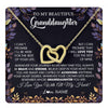Interlocking Hearts Necklace 18K Yellow Gold Finish | 1 | Personalized To My Beautiful Granddaughter Necklace From Grandma Grandpa Grandparents Promise Necklace Birthday Gift For Granddaughter Christmas Message Card | teecentury