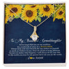 Alluring Beauty Necklace 18K Yellow Gold Finish | Personalized To My Beautiful Granddaughter Necklace From Grandma Nana Be A Sunflower My Sunshine Granddaughter Birthday Customized Gift Box Message Card | teecentury